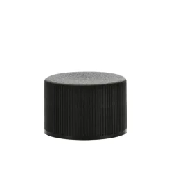 Black 24-410 Polypropylene Ribbed Cap With Liner | 36 Pack