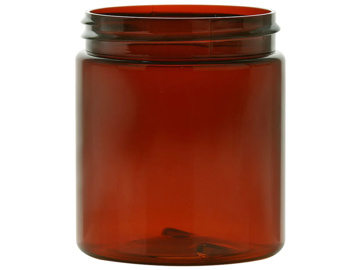8 Oz Amber PET Straight Sided Jar 70-400 | 36 Pack