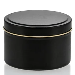 12 Oz Jar Store Black Candle Tin With Feet | 12 Pack