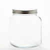 2 Quart Anchor Cracker Jar With Brushed Metal Cover | 4 Pack