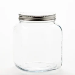 2 Quart Anchor Cracker Jar With Brushed Metal Cover | 4 Pack