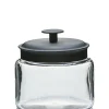 1 1/2 Quart Anchor Montana Jar With Black Metal Cover | 4 Pack