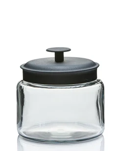 1 1/2 Quart Anchor Montana Jar With Black Metal Cover | 4 Pack