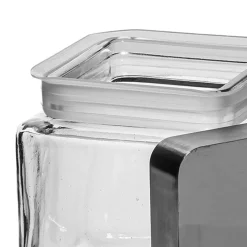 1 Quart Anchor Square Jar With Brushed Metal Cover | 6 Pack