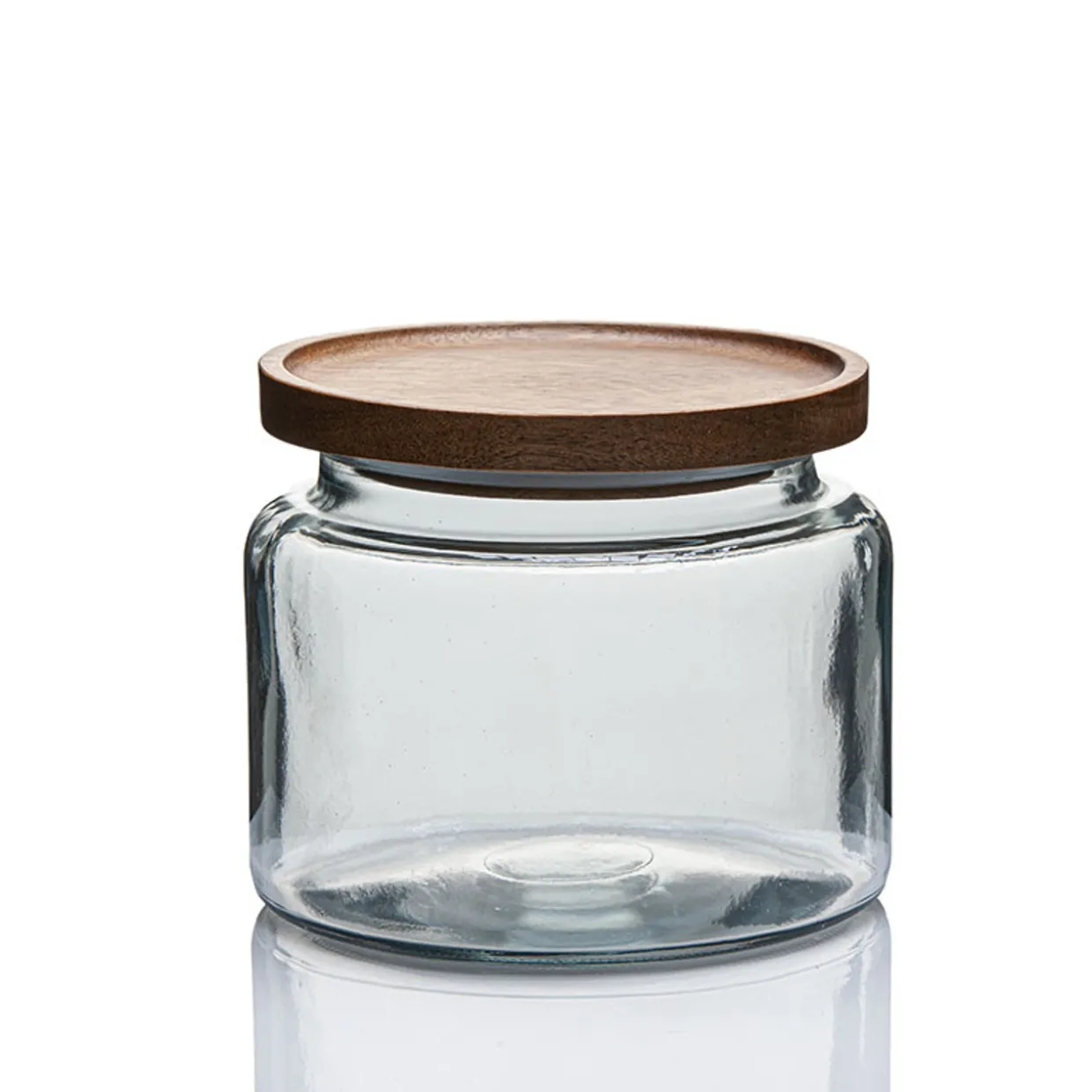 1 1/2 Quart Modern Montana Jar With Wooden Acacia Lid | 4 Pack
