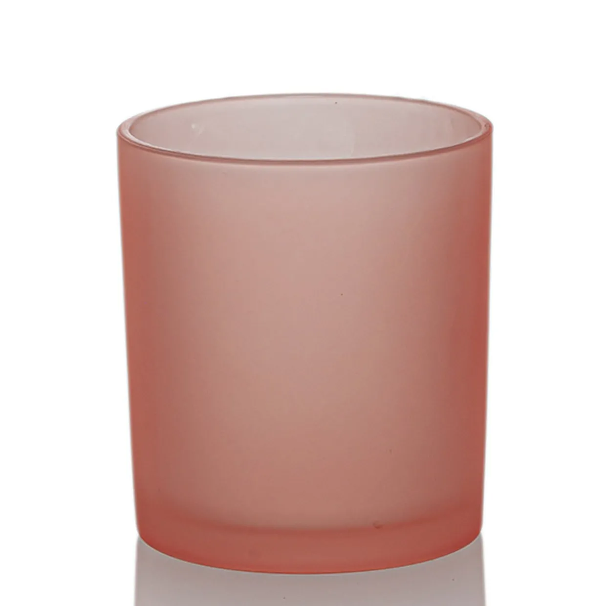 Rose Pink Colored Candle Jar - 14.5 Oz With Bamboo Lid | 12 Pack