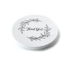 White Thank You Wood Lid | 12 Pack