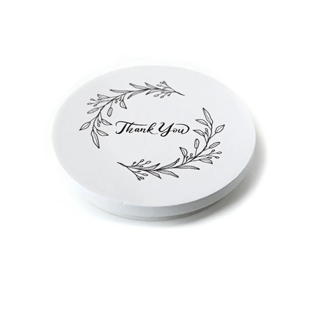 White Thank You Wood Lid | 12 Pack